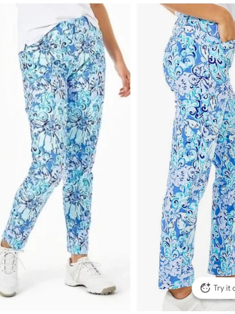 Lily Pulitzer Luxletic Cameron Saltwater Blue Pant Suns Out Fun’s Out 0